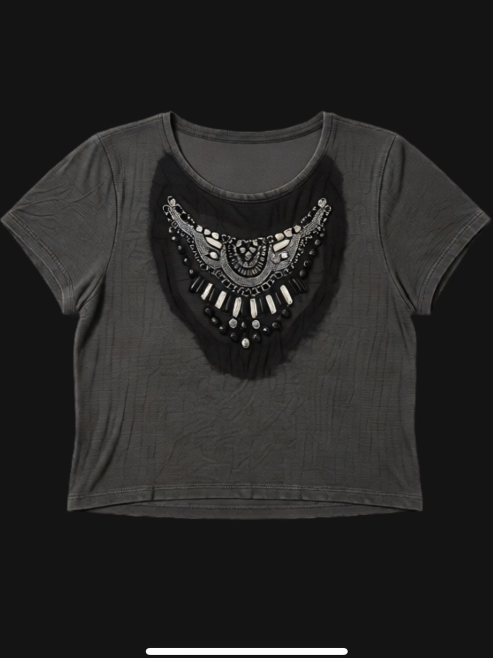 Jeweled Junior’s Cropped Blouse